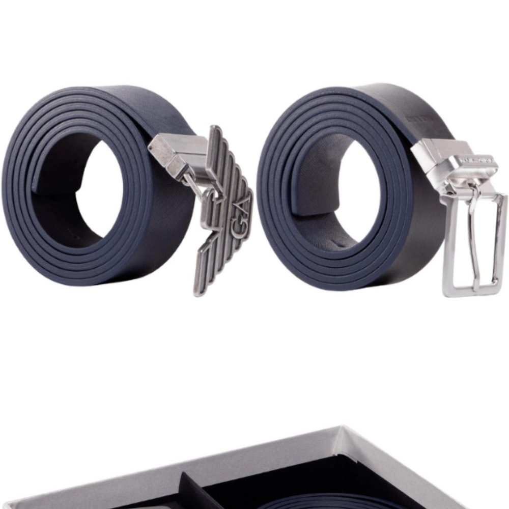 Emporio Armani Men's belt Reversible with two buckles Y4S270 YLP4X 88017